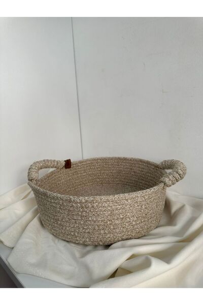 Hediyeninellitonu Wicker Basket Bread Toy Basket Handmade Decorative Basket