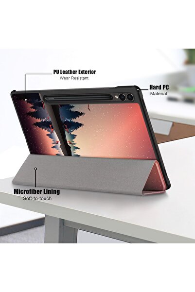 SIGLOO Husa premium pentru Lenovo Tab P12 12.7 inci ultralight stand sleep wake mirror in lake