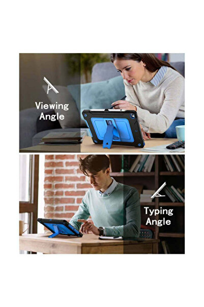 SIGLOO Husa Apple iPad 9/8/7 Gen 10.2", protectie, suport creion, anti-soc, albastru fosforescent