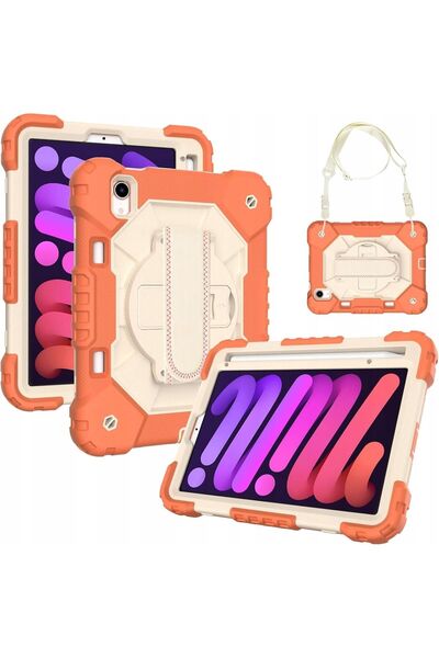 SIGLOO Premium case for Apple iPad Mini 7/6 8.3", protection, pencil holder, stand, anti-shock, pink gray