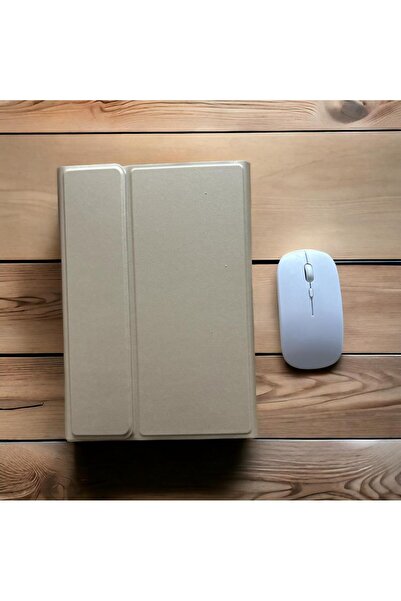 SIGLOO Husa cu tastatura si mouse Wireless Bluetooth compatibila cu Nokia T21 2022 10.4 inci Gold