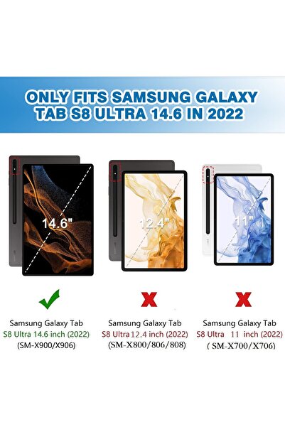 SIGLOO Husa Slim Smart Cover Trifold pentru Samsung Tab S10 S9 S8 Ultra 14.6 inci simple black