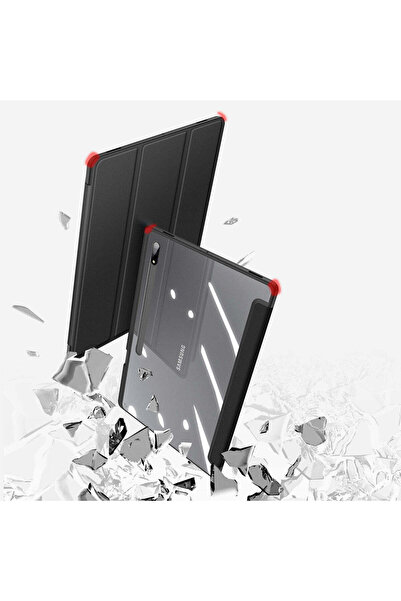 SIGLOO Husa premium Samsung Galaxy Tab S9/S9 FE 11", interior PU, support Pen, transparent, Pink