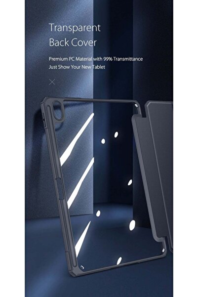 SIGLOO Premium case Apple iPad Air 13" 2024, leather, Pen holder, transparent back, anti-shock, Blue