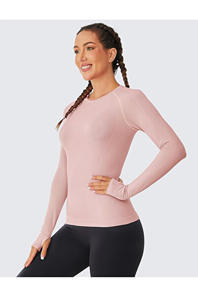 OEM Long-sleeved, button-up sports top, Pink M