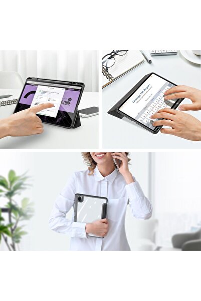 SIGLOO Premium case for Samsung Galaxy Tab A7 Lite 8.7", synthetic leather, Pen holder, PC back, Black