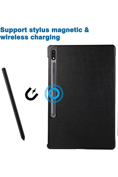 SIGLOO Husa Slim Smart Cover Trifold premium pentru Samsung Galaxy Tab S8/S7 11'' - Simple Black