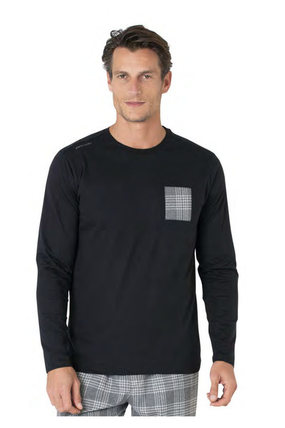 Pierre Cardin Erkek Yeni Sezon Bisiklet Yaka Uzun Kollu Pamuk Pijama Takımı CH.PC.6.107.C0