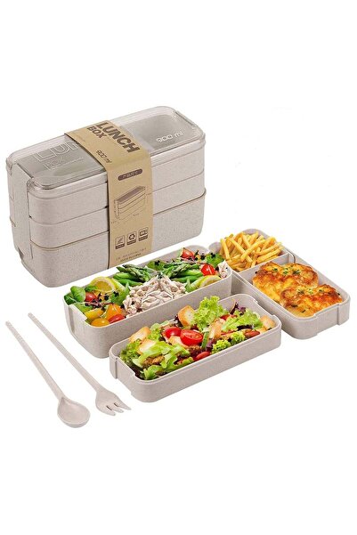 Generic Bento Box for Adults, 3-In-1 Meal Prep Container, 900ML Japanese Lunc...