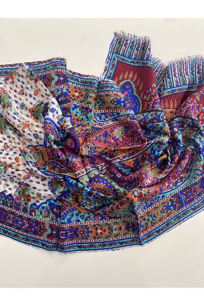 ARMANDA Mehlika Pattern Indian Silk Scarf Shawl