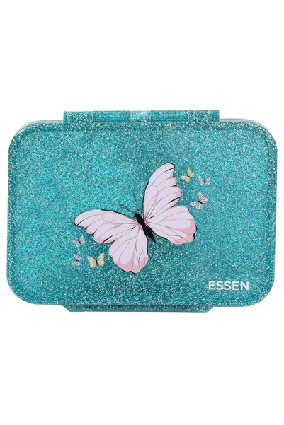 Generic Tritan Bento Lunch Box for Kids Girls - Teal Glitter Butterfly