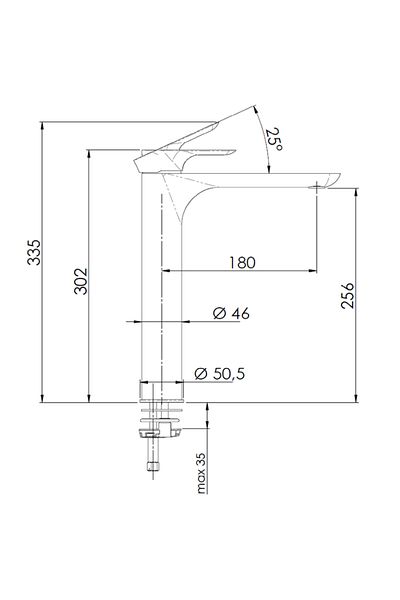 remer Rubinetterie Infinity I11L washbasin mixer, single lever,ceramic cartridge,chrome-plated brass