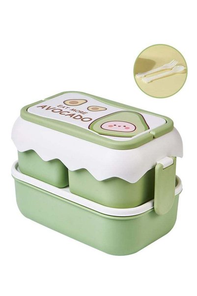 Generic 2500ml Leak Proof Bento Box For Kids - Large Capacity with 3 Compartm...