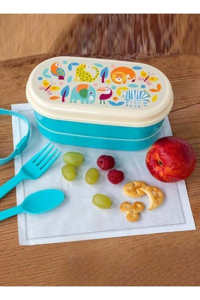 Generic Wild Wonders Children's Bento Box – Colorful Animal-Themed Bento Lunc...