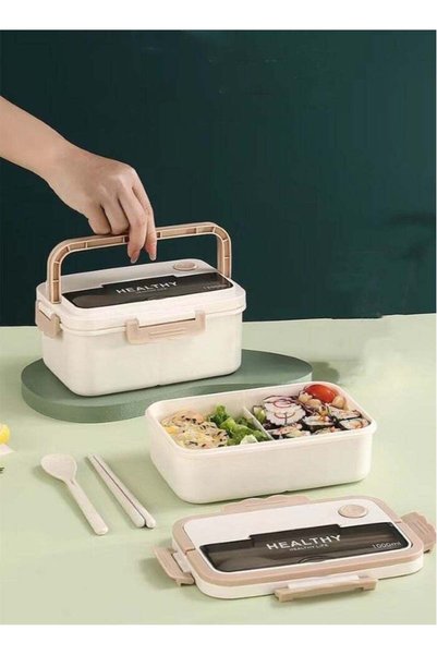 Generic 1-Piece 3-Grid Lunch Box Portable Lunch Box For Office And School 21x...