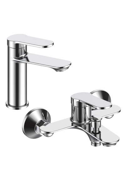 La brocca MILANO LOT1 sink + bathtub faucet set, Single lever, Slim design, Water saving
