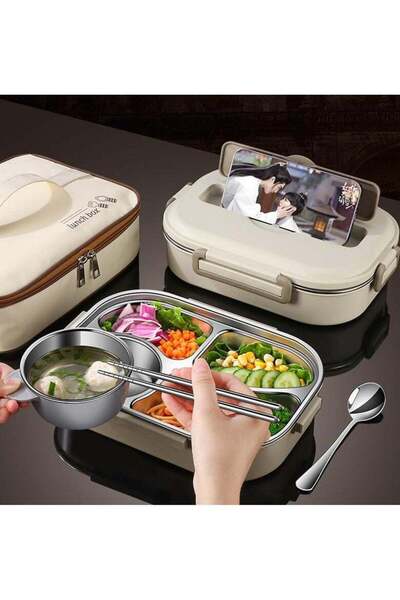 Generic stainless steel insulated lunch box student work sealed lunch box Bei...