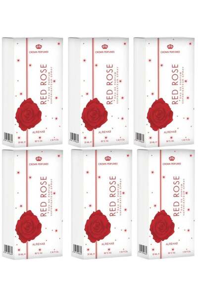 Al Rehab Red Rose Perfume Spray 35ml (Pack of 6)
