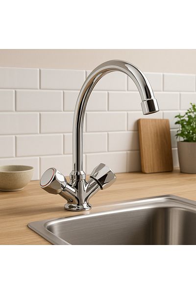 remer Rubinetterie 1000-2000 43Y kitchen sink mixer, sink mounting, double control