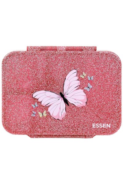 Generic Tritan Bento Lunch Box for Kids Girls - Pink Glitter Butterfly