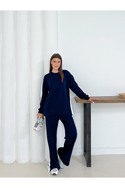 02Lady Fashion Σετ αθλητική φόρμα με φαρδύ ύφασμα με φαρδύ λουράκι