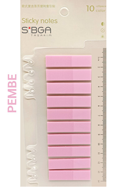 sibga tasarım Şeffaf Pembe Renkli Postit Post-it Post It. Kitap Ayracı Ayraç Postit Sticker Not Kağıdı 200 Yaprak