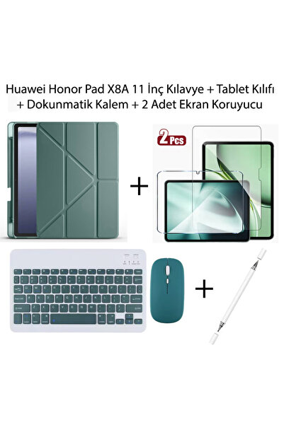 Yesnıce Huawei Honor Pad X8A 11 inç Uyumlu Standlı Kılıf Ve Dokunmatik Kalem Ve Klavye ve Mouse