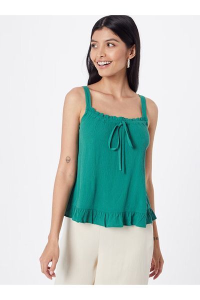 About You Fleur green ruffle top