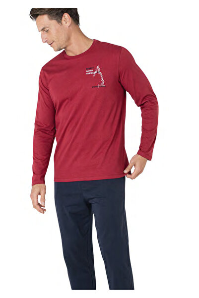 Pierre Cardin Erkek Yeni Sezon Bisiklet Yaka Uzun Kol Pamuk Ev Giyim Pijama Takımı VRP.C.P61E03.Y01