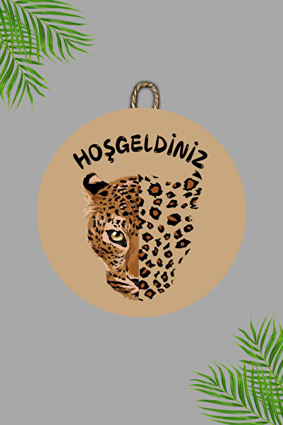 Dormot Imprimare digitală maro, ornament pentru ușă cu model de tigru, orname...