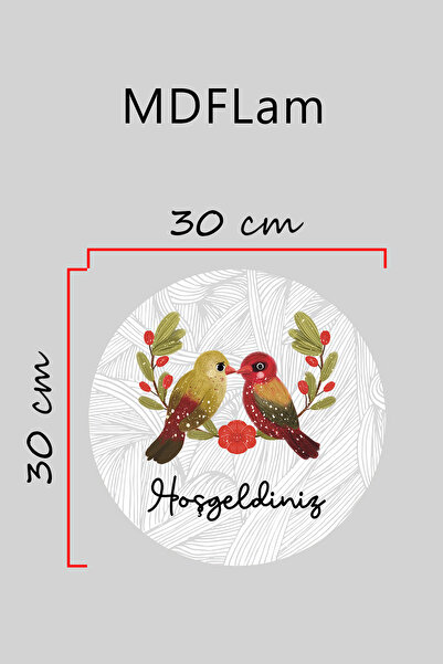 Dormot Ψηφιακή εκτύπωση λευκό σχέδιο, στολίδι πόρτας με σχέδιο διπλών πουλιών, Στολίδι τοίχου