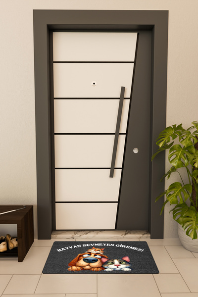 Dormot High Quality Digital Printing Black, Animal Lovers Not Admitted Themed Door Mat