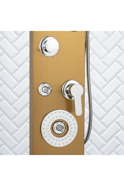 MNS Shower system with 120 cm stainless steel panel, 5 types of water flow