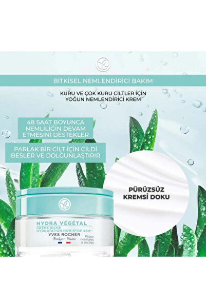 Yves Rocher Yoğun Nem Takviyesi Sunan Hydra Vegetal Krem – Kuruluk Karşıtı Bakım