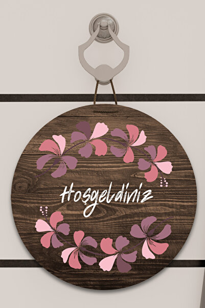 Dormot Decor pentru ușă cu model de flori delicate din lemn imprimat digital,...