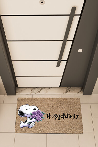 Dormot High Quality Digital Printing Brown, Snopy Theme Door Front Mat