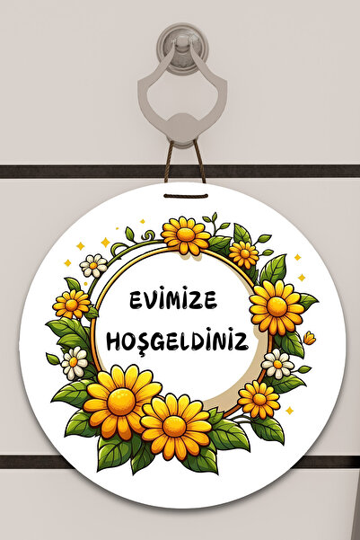 Dormot Цифровий друк, білий, з малюнком жовтих ромашок, прикраса для дверей, прикраса для стін