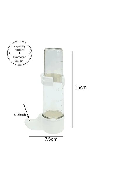 NO18 2-PC Feeder Drinker Bottle, Bird Cage Drinker and Feeder for all small bird. (2-Pc, 100 ml Drinker)