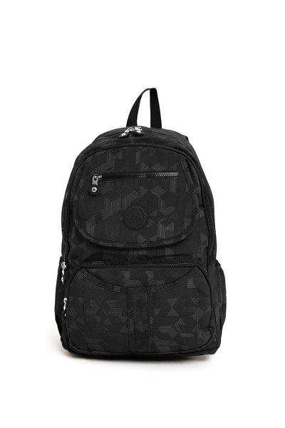 H&D COLLECTİON Unisex Water Resistant Crinkle Fabric Backpack with Laptop Compartment and Hanging Pen Holder