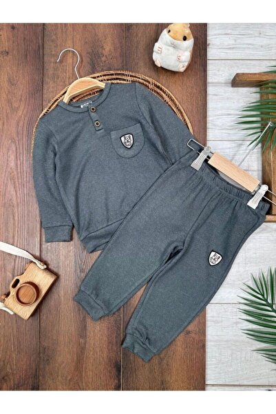 Kids Kingdom Cotton Pocket Embroidery Detailed Embroidered 2-Piece Baby Boy Set
