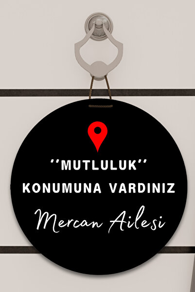 Dormot Dijital Baskı siyah, kişiye özel mutluluk konum desenli Kapı süsü, Duv...