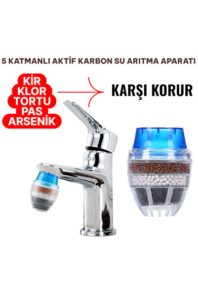 nelerbulurum 5 Katmanlı Musluk Başlığı Pas Tortu Klor Kireç Önleyici Ve Su Tasarruflu Musluk Başlığı Ucu