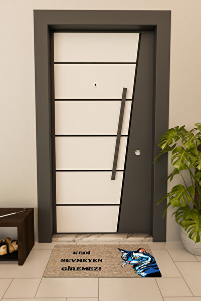 Dormot High Quality Digital Printing Brown, Blue Cat Cannot Love Theme Door Mat