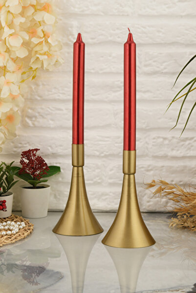 AKSESUAR EVRENİ Lover Eskitme Mumluk Dekoratif Şamdan Düz Taban Paslanmaz Kap...