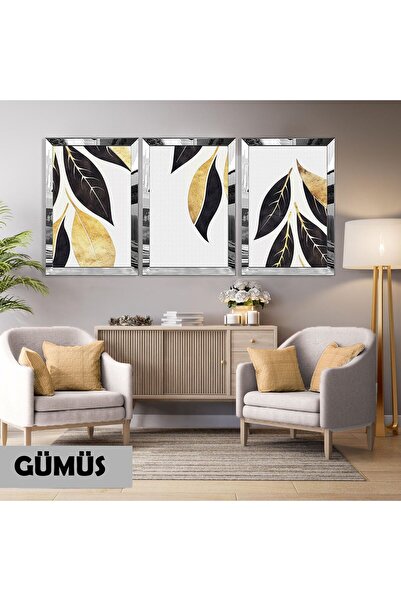 Harikabirev HARİKABİREV | MODEL MINIMAL AUR-NEGRU CU FRUNZE | CADRU PLEXIGLAS MDF