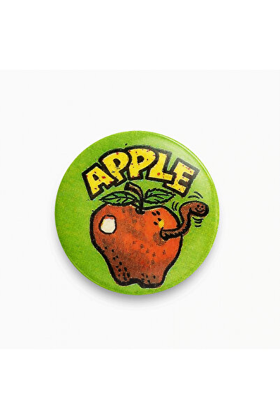 rebelberi Apple Yazılı Elma Rozet
