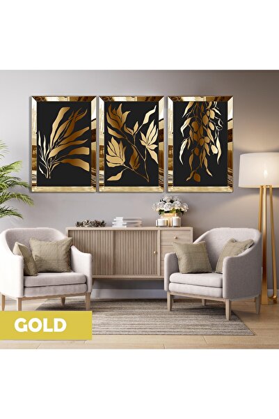 Harikabirev HARİKABİREV | MODEL ABSTRACT DE STRUGURI CU FRUNZE DE AUR | MDF P...