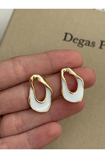 MioArt Asimetrik Küçük Boy Mineli Küpe