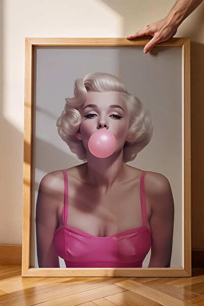 Saturn Chewing Gum Marilyn Monroe Modern Portrait Framed Painting - Pop Art Poster Painting