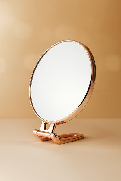 BRE HOME Rose Gold Masaüstü Makyaj Aynası – Taşınabilir, Katlanabilir, Masa Ü...
